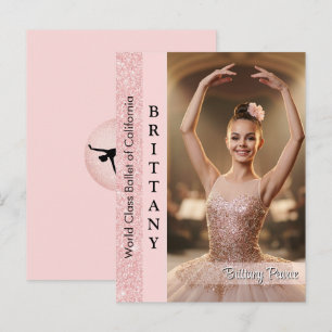 Tarjeta de retrato con autógrafo de baile con bril
