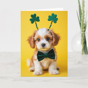 Tarjeta de retrato de cachorro Shamrock