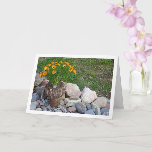 Tarjeta de retrato de dias africanas naranjas (Orquídea)