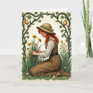 Tarjeta de retrato de enredadera floral