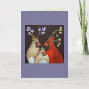 Tarjeta de retrato de familia cardinal