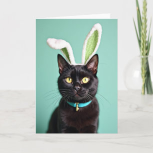 Tarjeta de retrato de felino festivo