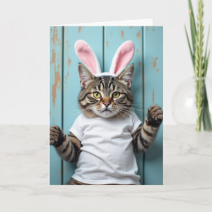 Tarjeta de retrato de gatito disfrazado
