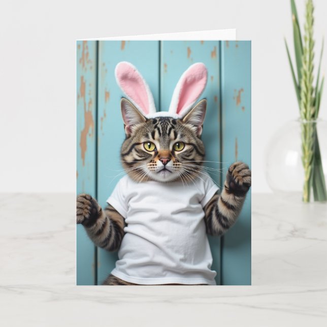 Tarjeta de retrato de gatito disfrazado (Anverso)
