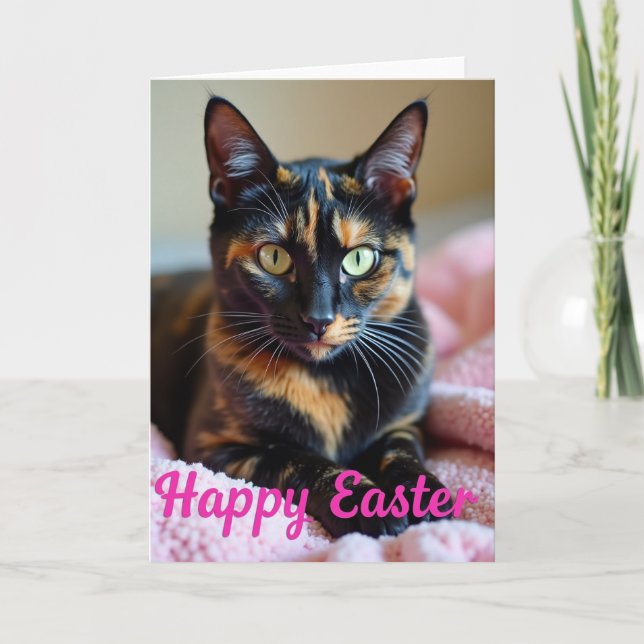 Tarjeta de retrato de gato en mosaico (Anverso)