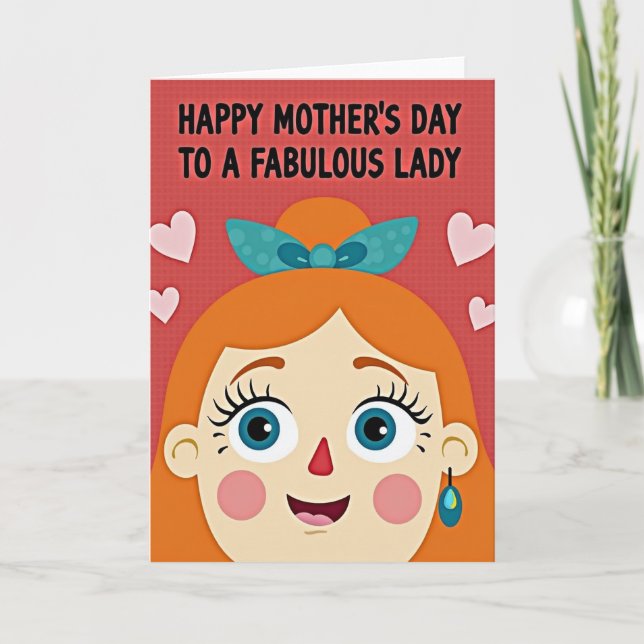Tarjeta de retrato de mamá carmesí (Anverso)