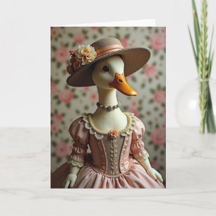 Tarjeta de retrato de pájaro en sombrero