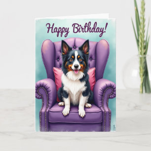 Tarjeta de retrato de perro alegre