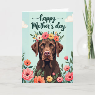 Tarjeta de retrato de perro del día de las madres