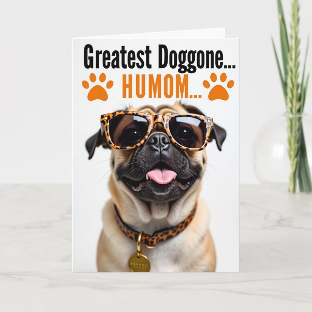 Tarjeta de retrato de perro Humom genial (Anverso)