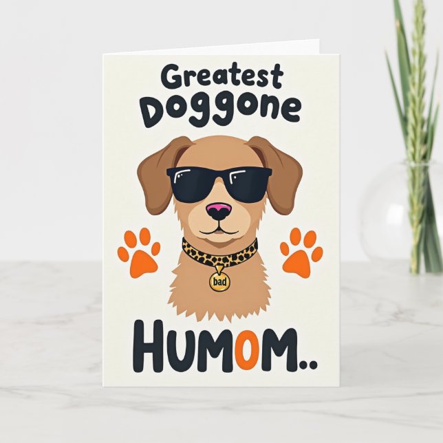 Tarjeta de retrato de perro lindo con matte (Anverso)