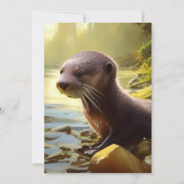 Tarjeta de retrato de vida silvestre Baby Otter