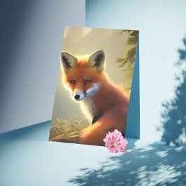 Tarjeta de retrato de vida silvestre Baby Red Fox