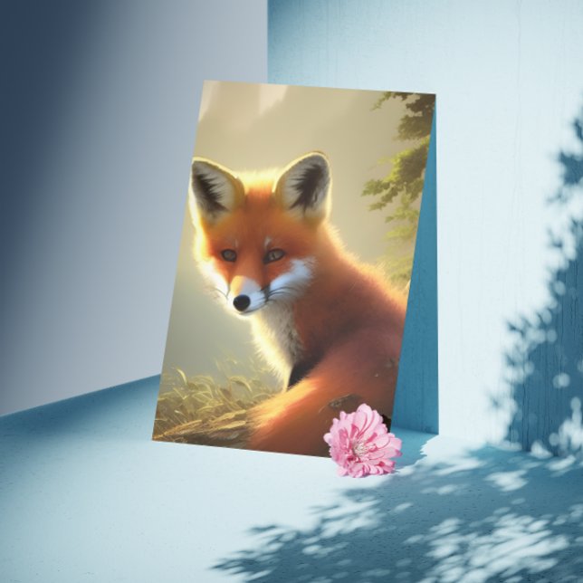 Tarjeta de retrato de vida silvestre Baby Red Fox (Subido por el creador)