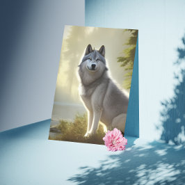 Tarjeta de retrato de vida silvestre Lobo de Mader