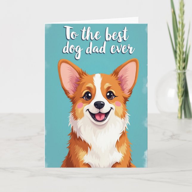 Tarjeta de retrato del alegre papá perro (Anverso)