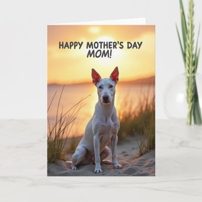 Tarjeta de retrato del día de la madre con perro b (Anverso)