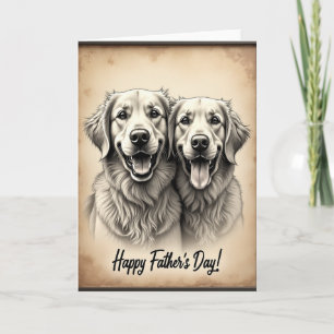 Tarjeta de retrato del día del padre canino