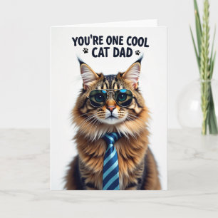 Tarjeta de retrato del Día del Padre Cool Cat