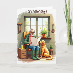Tarjeta de retrato del Día del Padre floral