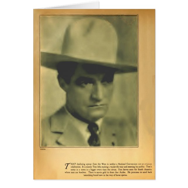 Tarjeta de retrato vintage de Tom Mix 1928 (Frente)