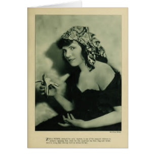 Tarjeta de retrato vintage de Zena Keefe 1920