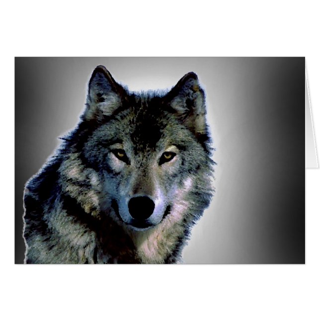 Tarjeta de retrato Wolf (Anverso (Horizontal))