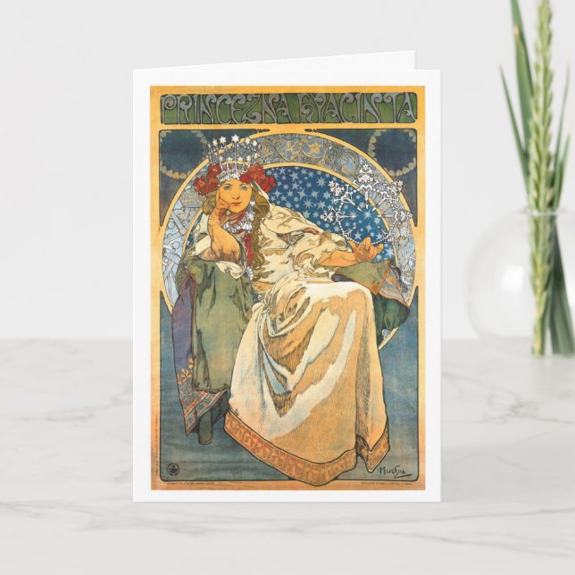 TARJETA DE REUNIÓN DE ALPHONSE MUCHA "PRINCESS HYA (Anverso)