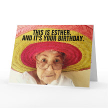 TARJETA DE REUNIÓN DE CUMPLEAÑOS DE ANCIANA