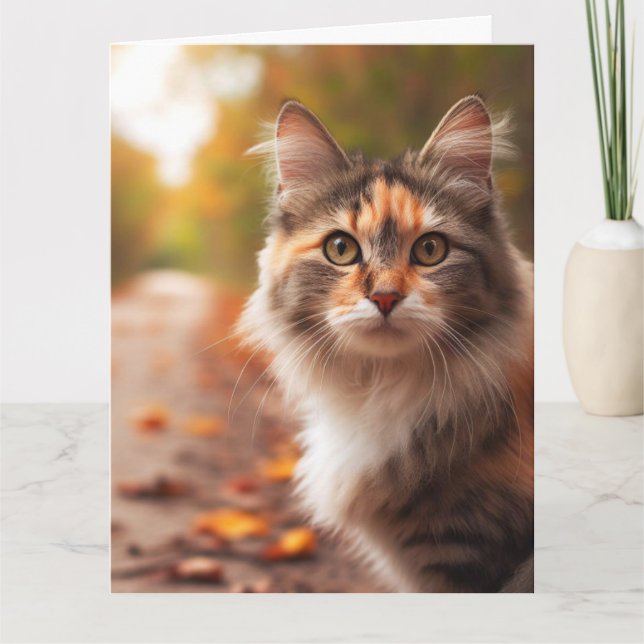 TARJETA DE REUNIÓN DE CUMPLEAÑOS DE CALICO CAT (Anverso)