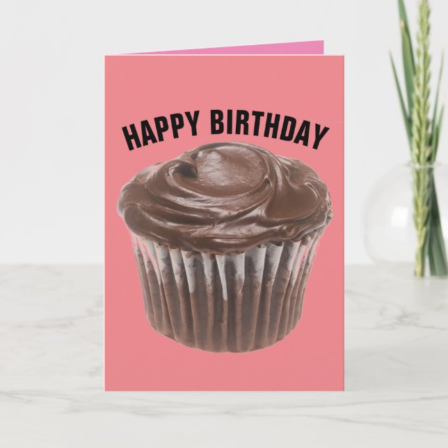 TARJETA DE REUNIÓN DE CUPCAKE DE CUMPLEAÑOS DE CHO (Anverso)