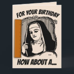 TARJETA DE REUNIÓN DE FUNNY NUN CATHOLIC BIRTHDAY<br><div class="desc">TARJETA DE CUMPLEAÑOS DE NUN DIVERTIDO. SENTIMIENTO DIVERTIDO DENTRO.</div>