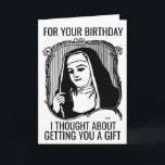 TARJETA DE REUNIÓN DE FUNNY NUN CATHOLIC BIRTHDAY<br><div class="desc">TARJETA DE CUMPLEAÑOS DE NUN DIVERTIDO. SENTIMIENTO DIVERTIDO DENTRO.</div>