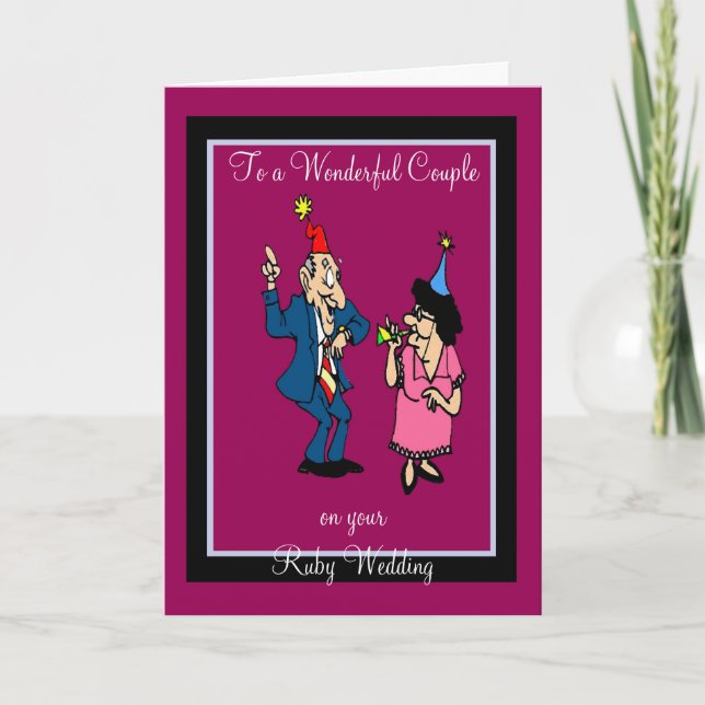 TARJETA DE REUNIÓN DE RUBY BODA ANIVERSARY (Anverso)