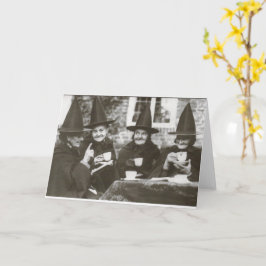 Tarjeta de reunión de sombrero de brujas de Hallow