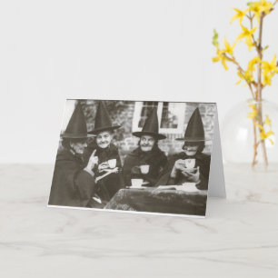 Tarjeta de reunión de sombrero de brujas de Hallow