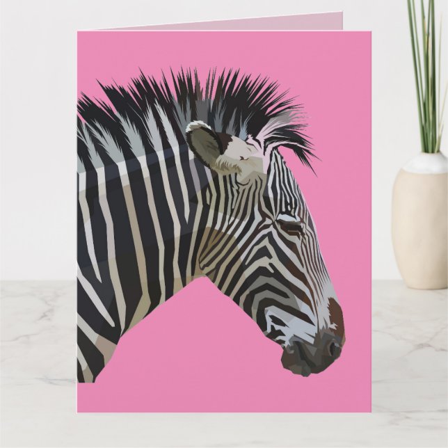 TARJETA DE REUNIÓN DE ZEBRA ART BIRTHDAY (Anverso)