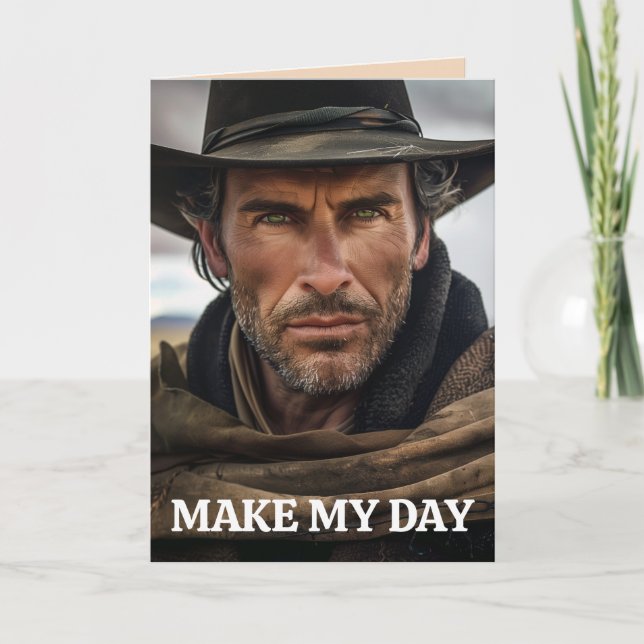TARJETA DE REUNIÓN DEL CUMPLEAÑOS DE COWBOY FUNNY (Anverso)