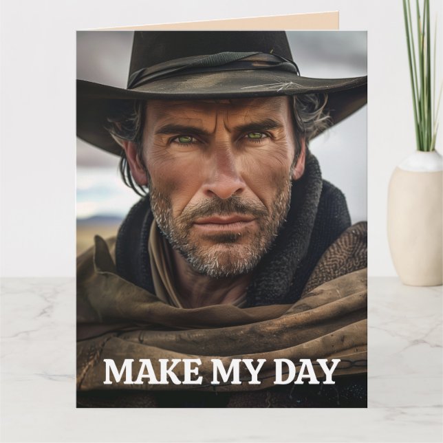 TARJETA DE REUNIÓN DEL CUMPLEAÑOS DE COWBOY FUNNY (Anverso)