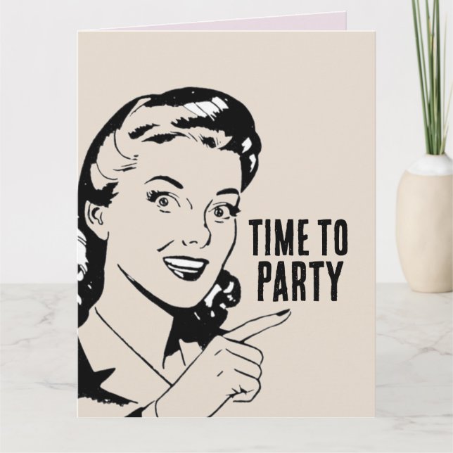 TARJETA DE REUNIÓN DEL CUMPLEAÑOS DE RETRO DE LA V (Anverso)