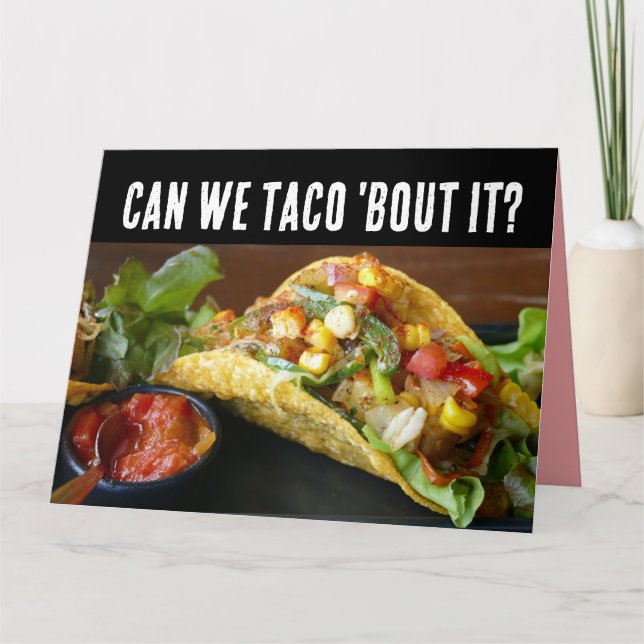 TARJETA DE REUNIÓN DEL CUMPLEAÑOS DE TACO FUNNY (Anverso)