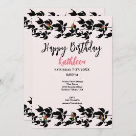 TARJETA DE REUNIÓN DEL CUMPLEAÑOS DE VINE ROSEBUD