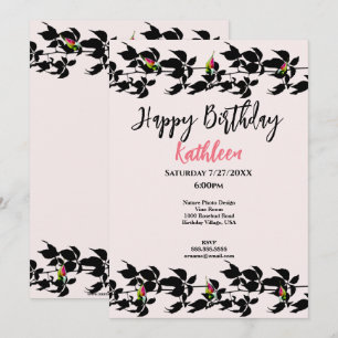 TARJETA DE REUNIÓN DEL CUMPLEAÑOS DE VINE ROSEBUD