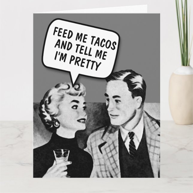TARJETA DE REUNIÓN EN BLANCO DE TACOS ROMÁNTICOS D (Anverso)