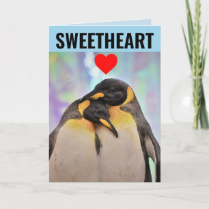 TARJETA DE REUNIÓN HUMORÍFICA ROMÁNTICA DE PENGUIN