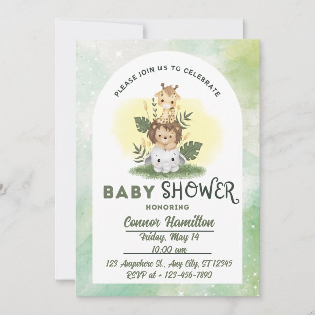 tarjeta de reunión para baby shower (Anverso)