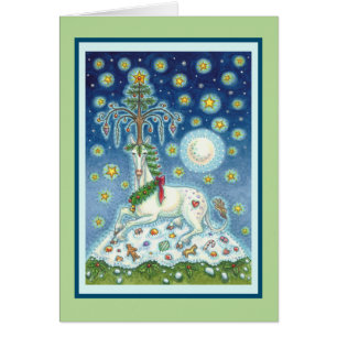 TARJETA DE REUNIÓN V DE NAVIDADES MAGIC UNICORN HO