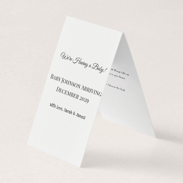 Tarjeta de revelación de bebé personalizado (Anverso)