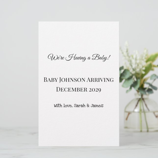Tarjeta de revelación de bebé personalizado (Anverso de pie)