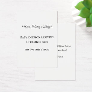 Tarjeta de revelación de bebé personalizado